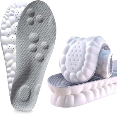 Nieuwe inlegzolen voor mannen en vrouwen - Upgrade Memory Foam inlegzolen - met ondersteuning van de voetboog en dempend comfort - 1 stuk(23.5cm grijs 35)