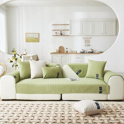 Pluche Licht Luxe Effen Kleur Bankkussen Vier Seizoenen Universeel Antislip Woonkamer Stof Lederen Bankkussenhoes Handdoek 70x70cm 1pcs