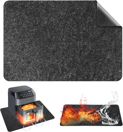Hittebestendige en brandwerende mat voor de keuken - Isolatie en bescherming voor werkbladen, 44 x 30 cm, ideaal voor bakken en koken