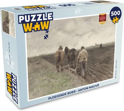 Puzzel Ploegende boer - Anton Mauve - Legpuzzel - Puzzel 500 stukjes