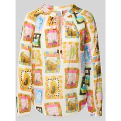 Regular fit blouse met ronde hals