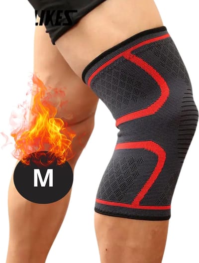 Nivard Kniebrace - Sportbrace Knie - Knee Sleeves - Knee Sleeves Powerlifting - Compressie Knie Brace - Knee Wraps - Knee Support - Dames - Heren - Comfortabel - Rood - Maat M