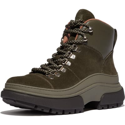 FitFlop FitFlop Wylder Lace Up Boot - Suede GROEN - Maat 36