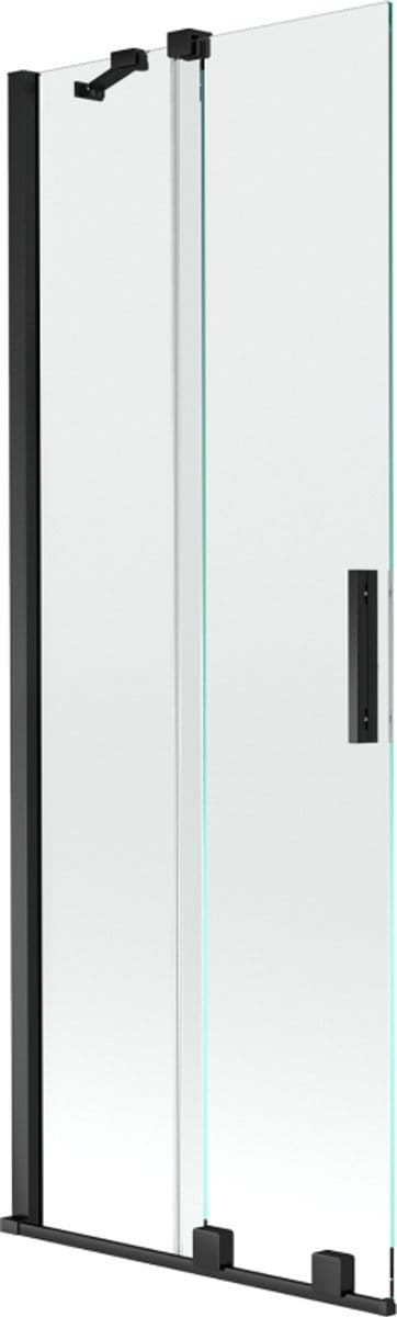 Mexen Velar badwand tweedelig schuifbaar 75 x 150 , transparant, zwart - 896-075-000-01-70