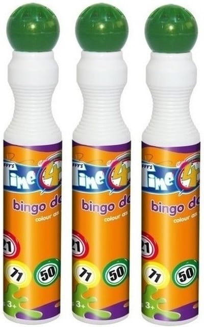 3x Stuks groene bingo markeerstiften - 43 ml