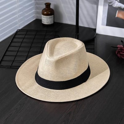 Panamahoed Mannen Zomer Mode Reizen Vakantie Strand Brede Rand Zonbescherming Zonnehoed Mannen'S Zonnehoed Panamahoed Dames Mode 56-58cm