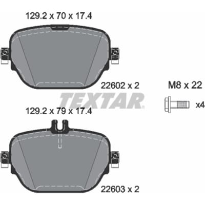 Remblokset TEXTAR 2260201, achter