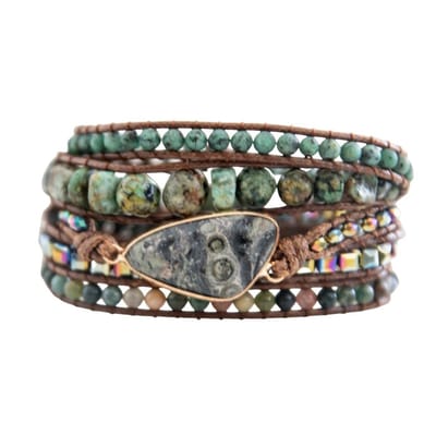 Marama - wikkelarmband Monsoon - edelsteen jaspis - vegan -damesarmband