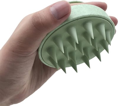 Waledano® Shampoo Massageborstel - Siliconen Haarborstel - Anti Roos - Hoofdhuid Massage Borstels - Scalp Massage Brush - Groen - 1 Stuk