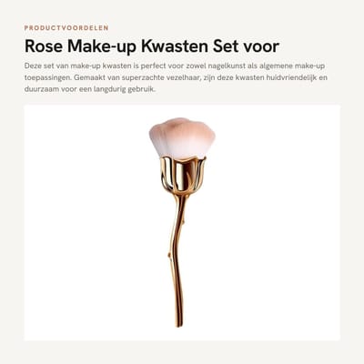 Dailygoods- Make-up Kwast Hoogwaardig Vezelhaar - Blushkwast - Stofborstel - Nagelpoederborstel - Huidvriendelijk - Duurzaam - Make-upborstel