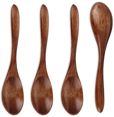 Dailygoods- Houten Lepel Handgemaakt - Houten Keukengerei - Roeren/Mengen - Natuurlijk Nanmu-hout - Voor Soep/Chocolade - Keukenaccessoires