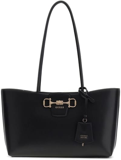GUESS schoudertas shopper Janie Logo Girlfriend Carryall Black zwart