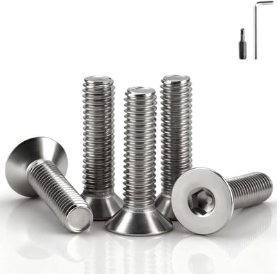 Dailygoods - M6 verzonken kop schroeven roestvrij staal, 50 stuks M6x30 mm verzonken kop binnenzeskant verzonken schroeven DIN 7991/ISO 10642 schroeven met plat hoofd met metrisch fijn schroefdraad voor