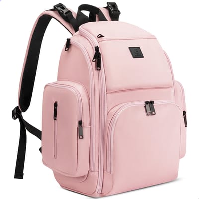 AG Luiertas Rugzak Roze 28L - Verzorgingstas - Rugzak Organizer - Kinderwagenhaken en Isoleervak - Baby - Meisje & Jongen Kraamcadeau- Inclusief Flessenwarmhouder - Geschikt voor Elke Buggy - Multifunctioneel