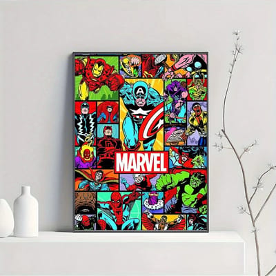Canvas poster - Superheld poster - Retro comic stijl - Vintage stripboek art - Jongenskamer decoratie - Muurposter - Zonder lijst - Trendy - 40x60 cm