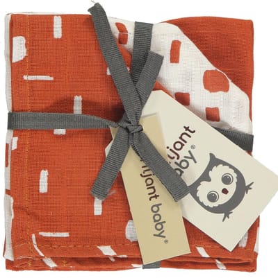 Briljant Baby - Monddoekje Hydrofiel 30 x 30 - Art - Picante - 3 Stuks
