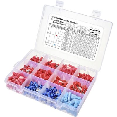 TRU COMPONENTS TC-11894516 Assortiment kabelschoenen 0.5 mm² - 2.5 mm² Rood, Blauw 575 stuk(s)