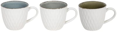 Koffiemok embossed wit/crackle 350ml 6st