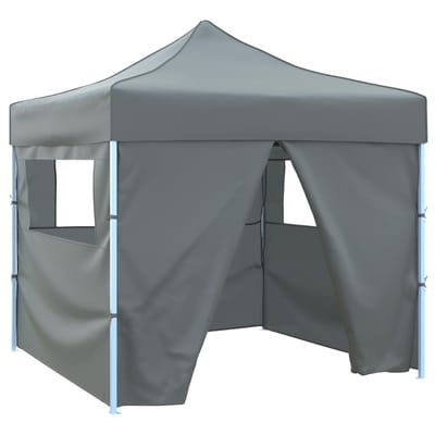 vidaXL - Vouwtent - pop-up - met - 4 - zijwanden - 3x3 - m - antraciet