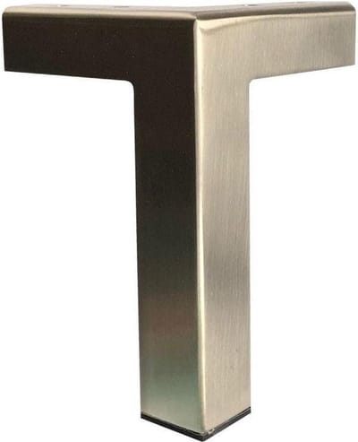 FLE - Stalen meubelpoot rvs look hoek 3 bij 3 cm en hoogte 15 cm
