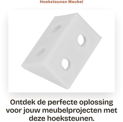 Dailygoods- Hoekplaat 50 Stuks - Kunststof - Wit - Hoeksteun - Eenvoudig te Bevestigen - Duurzaam en Stevig