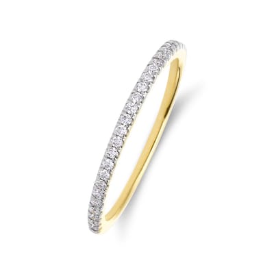 Lucardi Dames 14 karaat geelgouden ring met lab grown diamant 0,155ct voor dames - Ring - 14 Karaat Goud - Goud - 15.50 / 49 mm