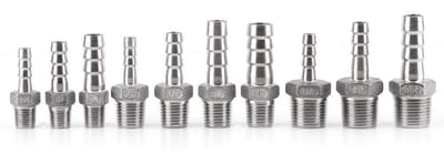 MTTproducts - Slangconnector - RVS - Duurzaam en sterk - 1/2 Inch - Barb Adapter - Geschikt voor tuinslangen - Kleur zilver