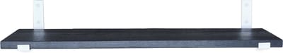GoudmetHout® Wandplank Industrieel - 200 x 25 cm Muurplank - Zwart Eiken Hout - Decoratie Wandrek & Boekenrek - Hangplank Keuken - Wall Shelf + 2 Mat Witte Plankdragers van Staal