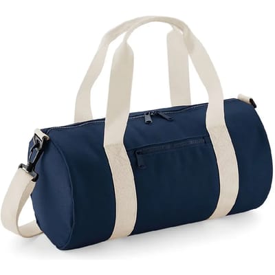 BagBase Mini Barrel Bag BG140S - FRENCH NAVY/OFF WHITE - 40 x 20 x 20 cm