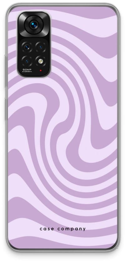 Case Company® - Hoesje geschikt voor Xiaomi Redmi Note 11 hoesje - Swirl Paars - Soft Cover Telefoonhoesje - Bescherming aan alle Kanten en Schermrand