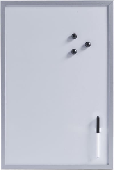 Zeller magnetisch whiteboard/memobord - met grijze rand - 40 x 60 cm - Schoolbord - met stift