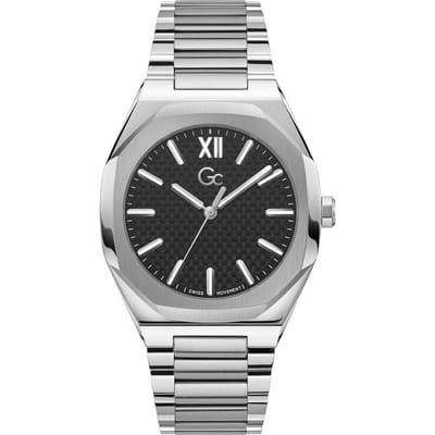 GC Heren Horloge Z26004G2MF Staal Swiss Made Quartz met Zwarte Wijzerplaat