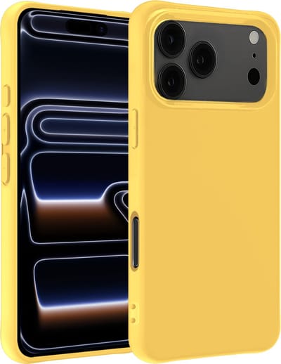 Hoesje - Geschikt voor iPhone 17 Pro / 18 Pro - Sterk & Shockproof - Siliconen Case - Hoes Cover - Telefoonhoes - Geel