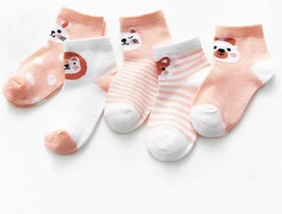 Baby Sokjes - Roze - met Dieren - 0-3 Maanden