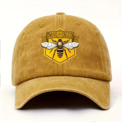 Save Bees Opdruk Vizier Baseballpet Verstelbaar Gewassen Katoen Baseballpetten Buiten Vrije Tijd Verbleekte Casquette brown