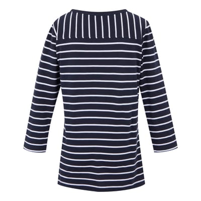 Regatta Dames/Dames Baylette II Gestreept T-shirt (Marine, Wit)