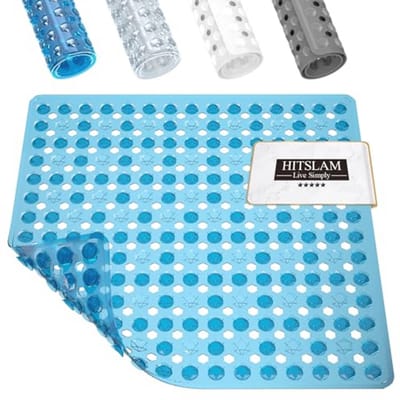 Antislip Douchematt 53 x 53 cm met Zuignappen - Machinewasbaar en Schimmelbestendig - Blauw