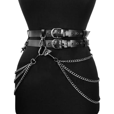 Mode Riem Vrouw Straatstijl Korset Lichaamsketting Kwastjes Riem Verstelbaar Punk Decoratieve Riem Gothic Kleding Accessoires gray
