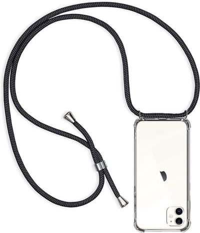 Transparant hoesje met koord - Anti-shock stootrand / Siliconen / Back Cover geschikt voor Apple iPhone 11