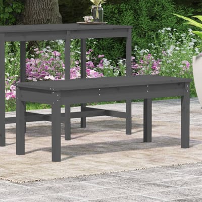 vidaXL - Tuinbank - 109x44x45 - cm - massief - grenenhout - grijs