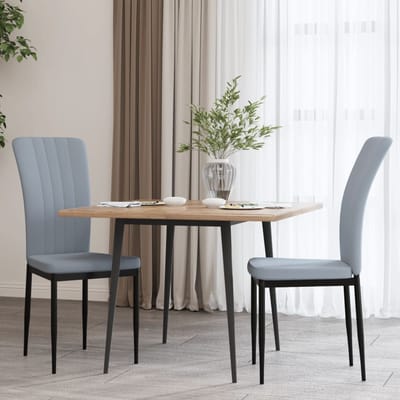 vidaXL - Eetkamerstoelen - 2 - st - fluweel - lichtgrijs