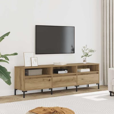 vidaXL Tv-meubel 150x30x44,5 cm bewerkt hout artisanaal eikenkleur