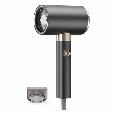 Grijze high-speed fohn - 2000 W - koude en warme lucht met negatieve ionen - voor thuis, studentenkamer en salon - enkele blaasmond