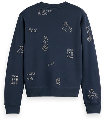 Scotch & Soda Embroidered Regular Fit Sweatshirt