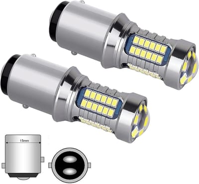 Set van 2 LED Lampen P21/5W 1157 Bay15d 12V/24V Koud Wit 6000K voor Rem- en Achterlichten