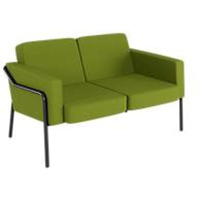 meet by Paperflow 2-zits buitenbank MEDSO, maat L, stalen frame, B 1250 x D 747 x H 740 mm, 240 kg, groen