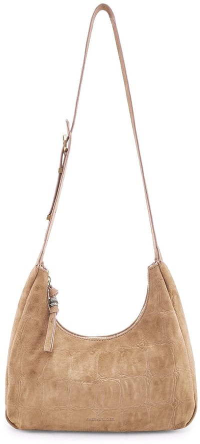 FREDsBRUDER Leren schoudertas Velvet Wild Midi Hobo Camel Lichtbruin
