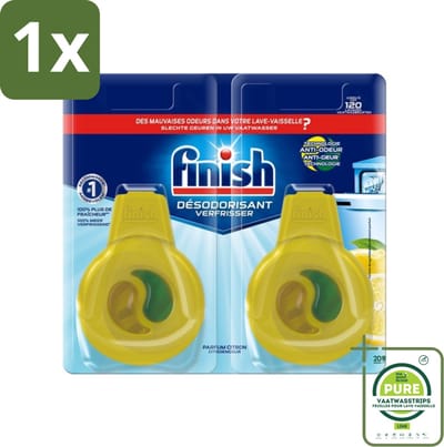 1 x Finish Deo Odorstop - Vaatwasverfrisser - Citroen Parfum - Anti-geur - Tot 120 Afwasbeurten - Vaatwasverfrisser - Anti-geur - Geurbeheersing - Citroen - Vaatwasser