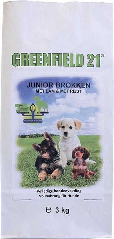Greenfield Puppy en junior hondenvoer met lam en rijst | 3 kg en 10 kg 3KG