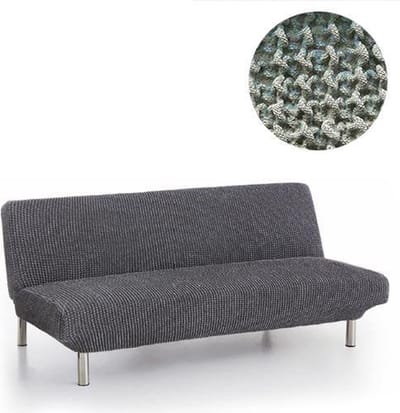 Belmarti® Bankhoes Milos Click Clack slaapbank 160cm tot 210cm breed - Lichtgrijs - Premium elastische stof - Ademend en antistatisch - voor ultiem zit- en slaapcomfort